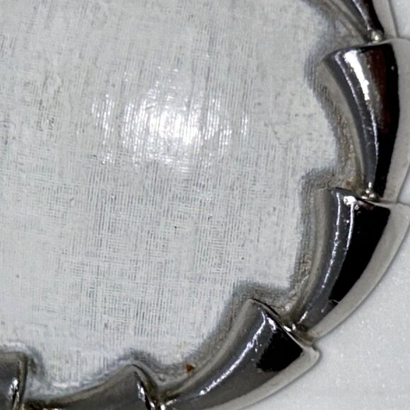 Vintage Puccini Silver-Tone Round Brooch With Textured White Center Statement - Picture 3 of 15
